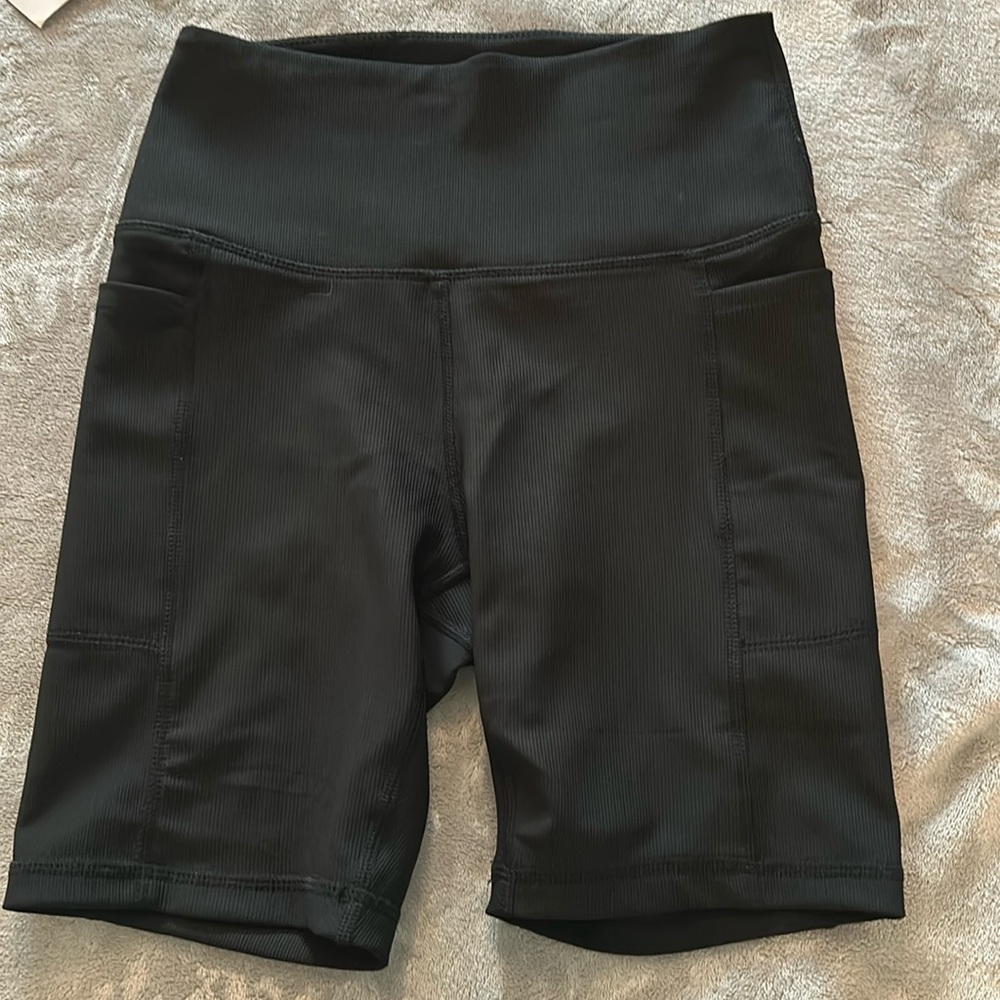 DANSKIN women's curved contour biker short | 4 pack| ribbed design|